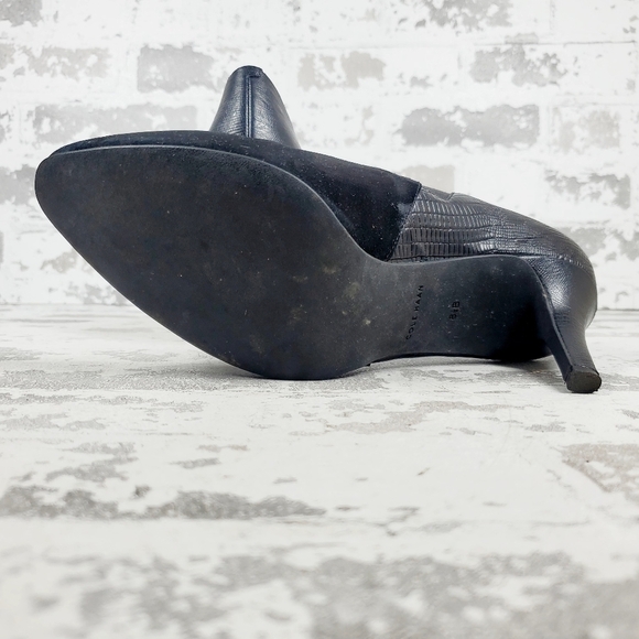 Cole Haan Womens Black Suede Elastic Gore Ankle Boots K23 - Picture 8 of 12